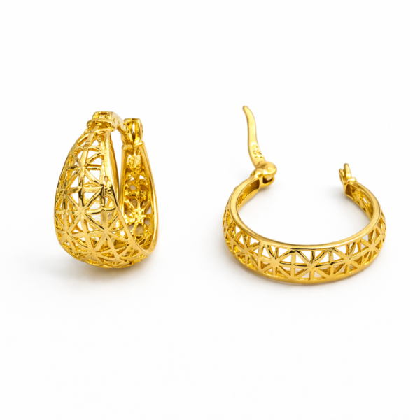 Argola Redonda Diamantada