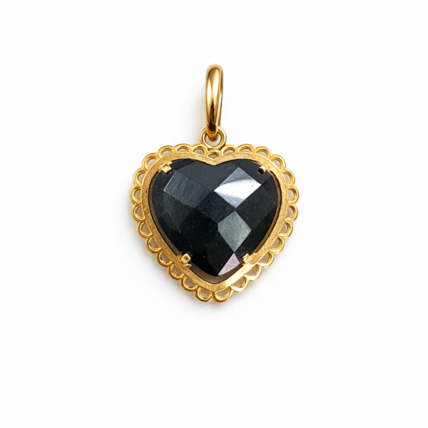 Pingente Coração com Ônix