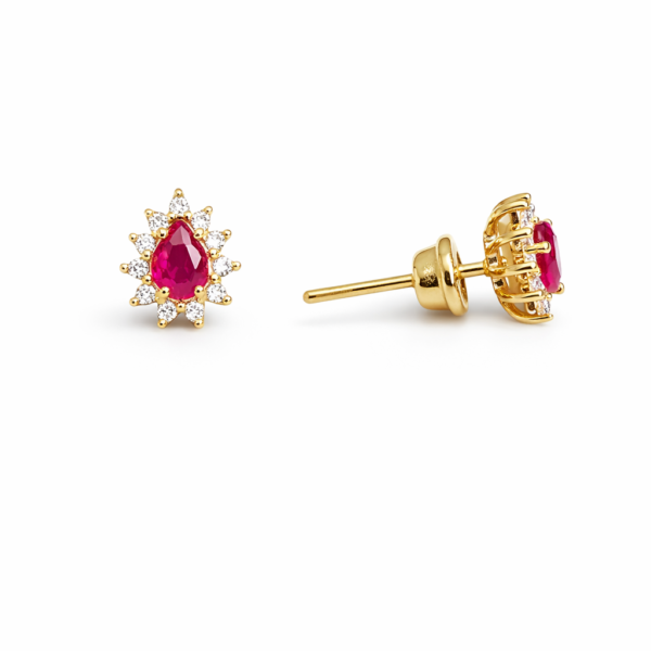 Brinco Chuveiro Gota com Pedras