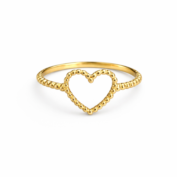 Anel Coração Bolinhas