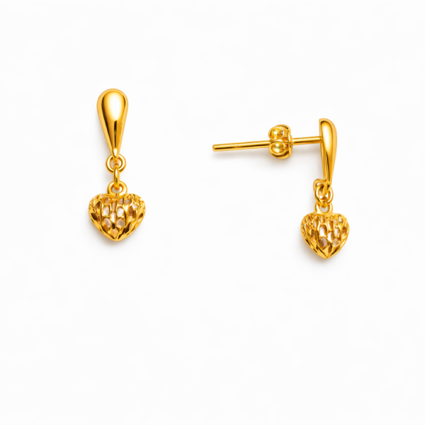 Brinco Gota e Coração Diamantado