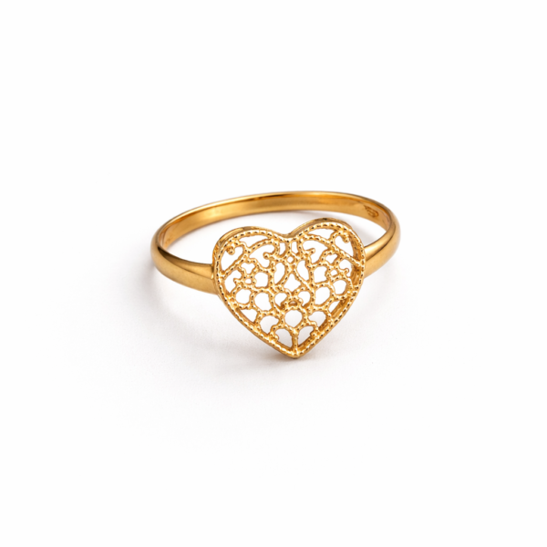 Anel Coração Bordado