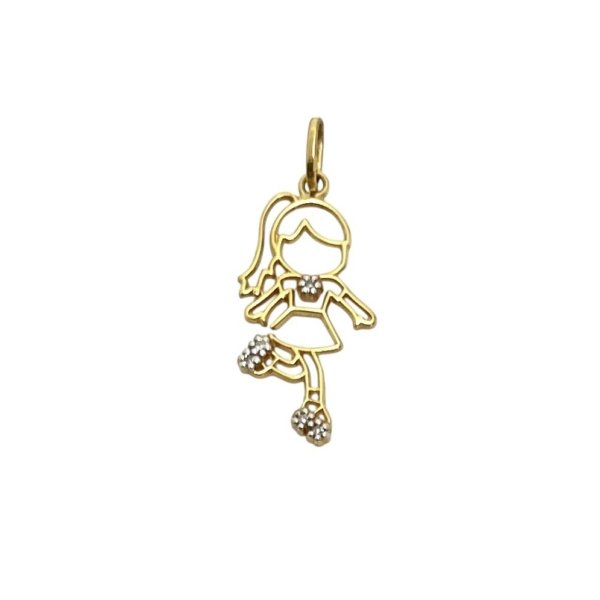 Pingente Menina com Brilhantes