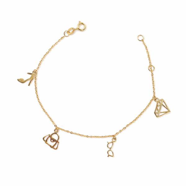 Pulseira com Pingentes de Acessórios