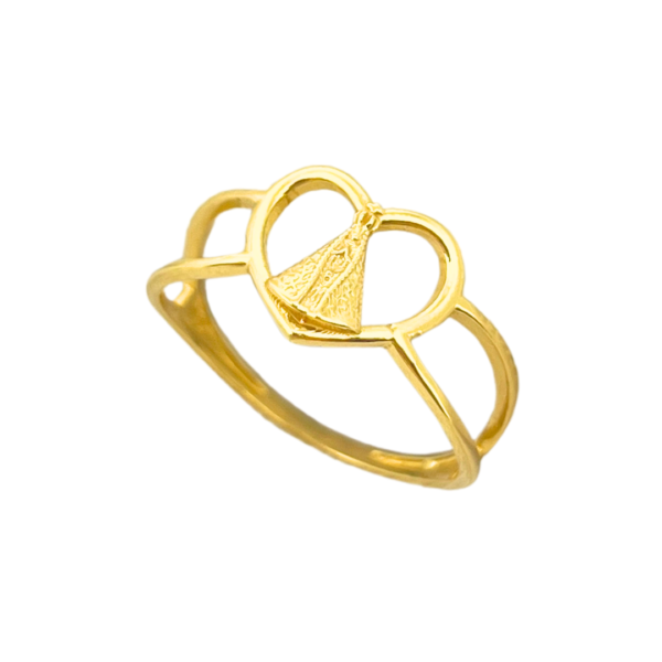 Anel Nossa Senhora Aparecida com Coração