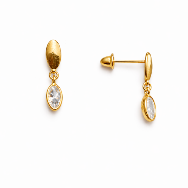 Brinco Gota Amarela e Pedra