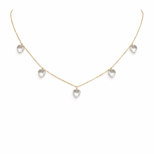 Gargantilha com Corações de Cristal