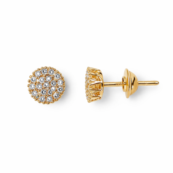 Brinco Chuveiro Redondo com Pedras