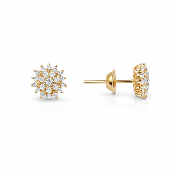 Brinco Chuveiro Flor com Pedras